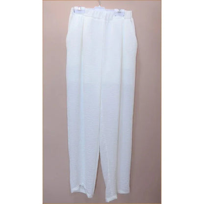 Conjunto blusa blanca brillante y pantalon largo blanco - PARDALETS