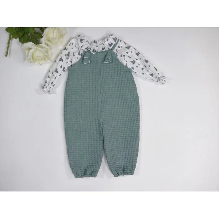 Conjunto blusa y peto arbolitos verdes "Bosque" - PARDALETS