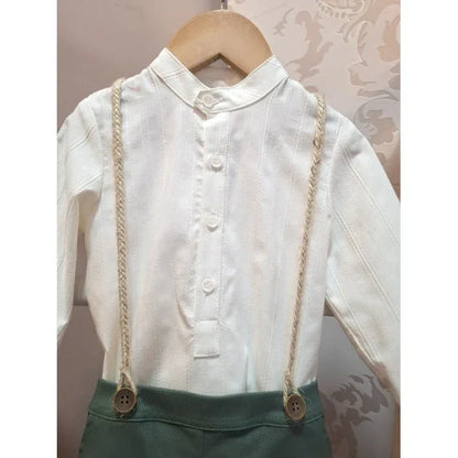 Conjunto camisa beig y short verde "Audrey" - PARDALETS