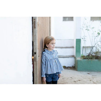 Conjunto camisa cuadros azules y short micropana - PARDALETS