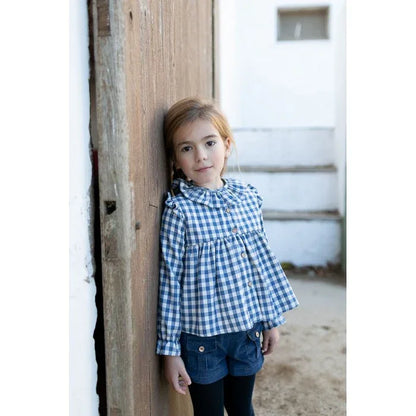 Conjunto camisa cuadros azules y short micropana - PARDALETS