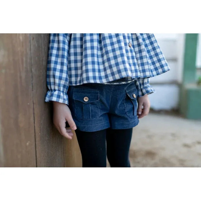 Conjunto camisa cuadros azules y short micropana - PARDALETS
