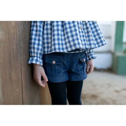 Conjunto camisa cuadros azules y short micropana - PARDALETS