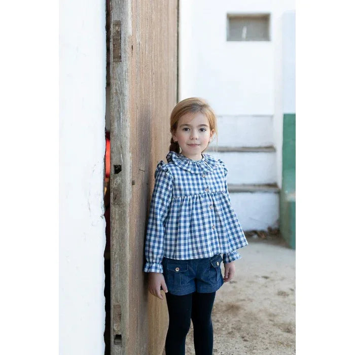 Conjunto camisa cuadros azules y short micropana - PARDALETS
