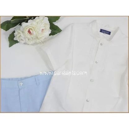 Conjunto camisa manga corta y short lino azul - PARDALETS