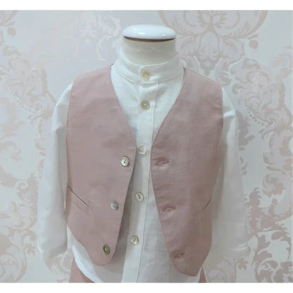 Conjunto camisa, short, chaleco y fajin rosa empolvado - PARDALETS