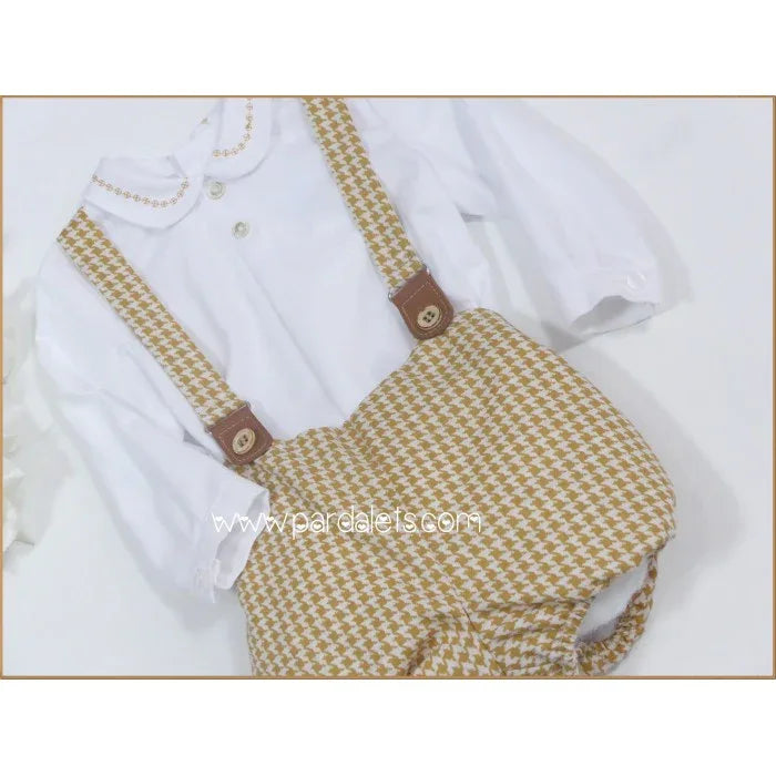 Conjunto camisa y peto tirantes mostaza "Maya" - PARDALETS