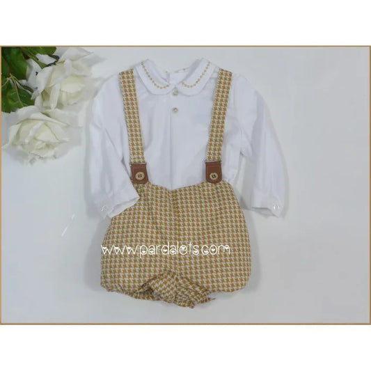 Conjunto camisa y peto tirantes mostaza "Maya" - PARDALETS