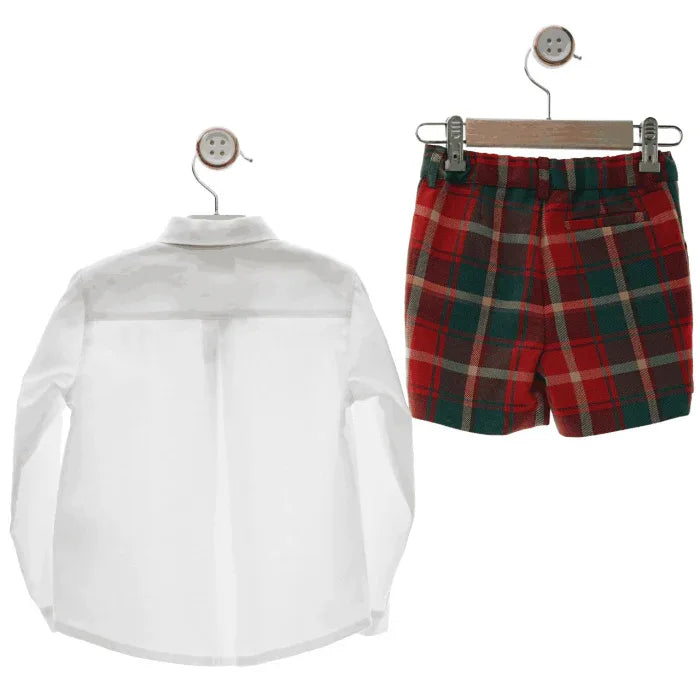 Conjunto camisa y short cuadros rojos y verdes "Tartan" - PARDALETS