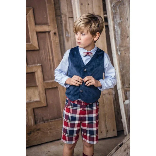 Conjunto camisa y short cuadros SIN CHALECO "Arte" - PARDALETS
