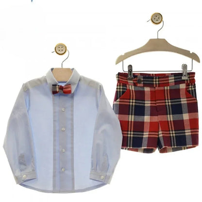 Conjunto camisa y short cuadros SIN CHALECO "Arte" - PARDALETS