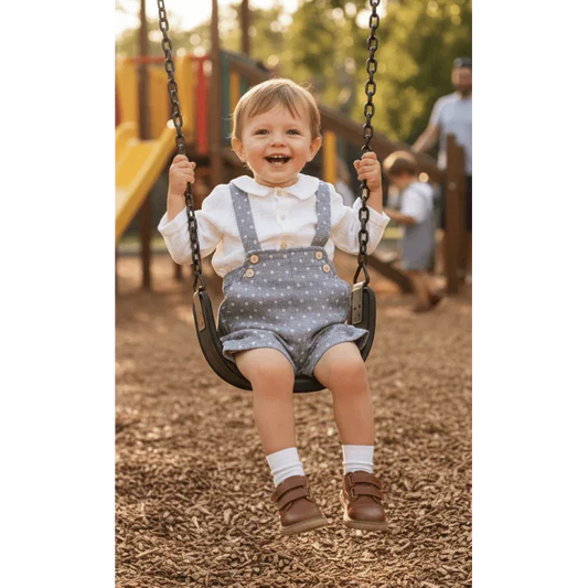 Conjunto camisa y short tirantes gris topitos - PARDALETS