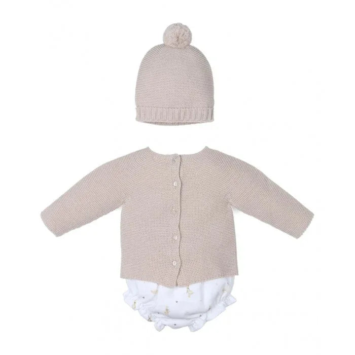 Conjunto jersey, culote patitos y gorro arena - PARDALETS