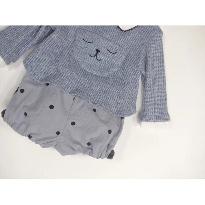 Conjunto jersey punto osito y bombacho topitos "Madonna" - PARDALETS