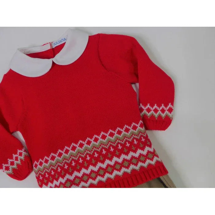 Conjunto jersey rojo y bombacho marron - PARDALETS