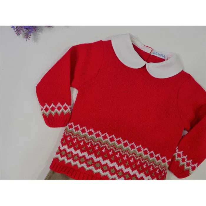 Conjunto jersey rojo y bombacho marron - PARDALETS