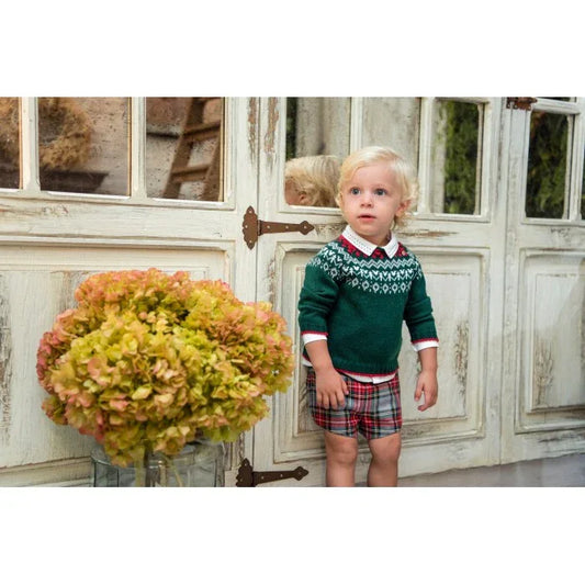 Conjunto jersey verde y bombacho cuadros "Ilusion" - PARDALETS