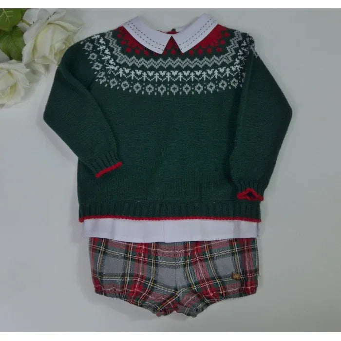 Conjunto jersey verde y bombacho cuadros "Ilusion" - PARDALETS