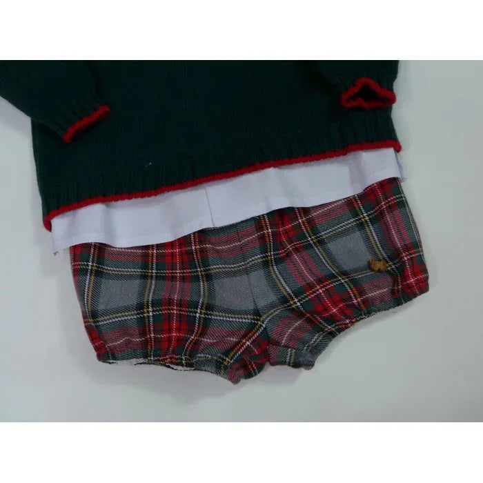 Conjunto jersey verde y bombacho cuadros "Ilusion" - PARDALETS