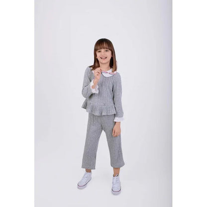 Conjunto jersey y pantalon punto gris - PARDALETS