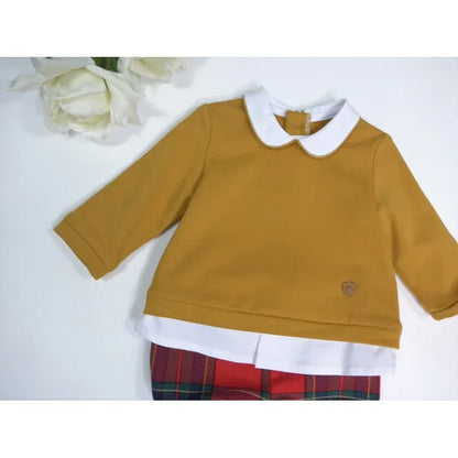 Conjunto sudadera caramelo y bombacho escocés "Atenas" - PARDALETS