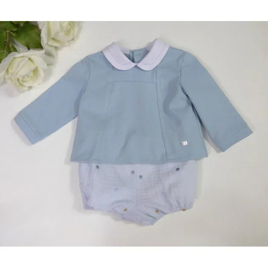 Conjunto sudadera celeste y bombachito bordado "Bianca" - PARDALETS