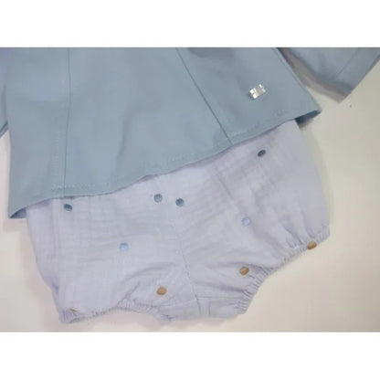 Conjunto sudadera celeste y bombachito bordado "Bianca" - PARDALETS