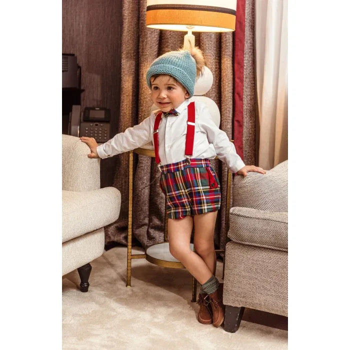Conjunto tirantes cuadros rojos "Marilyn" - PARDALETS