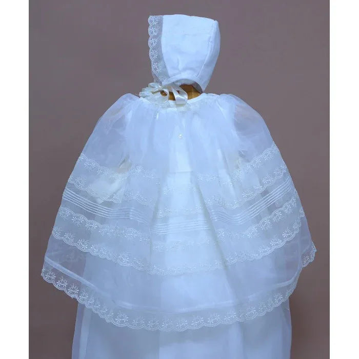 Faldon organza beig con capa - PARDALETS