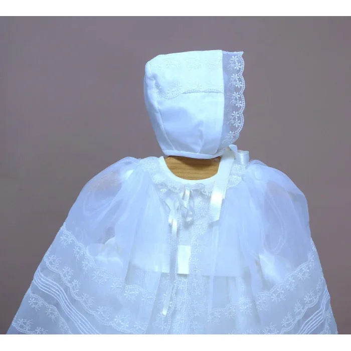 Faldon organza beig con capa - PARDALETS