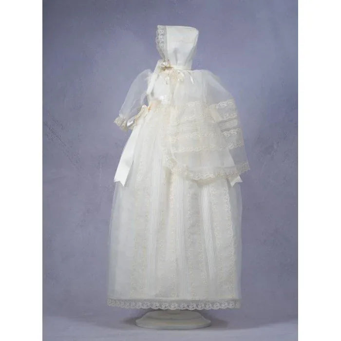 Faldon organza beig con capa - PARDALETS