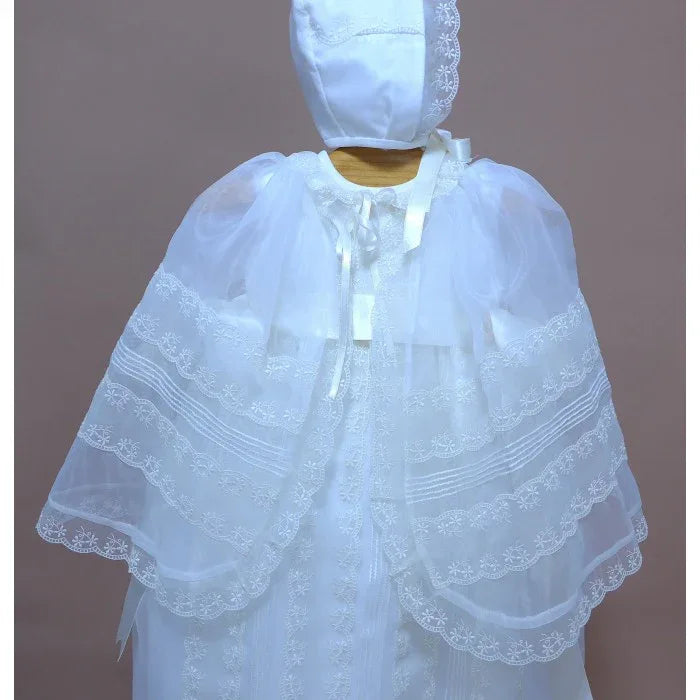 Faldon organza beig con capa - PARDALETS