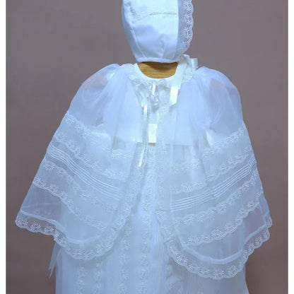 Faldon organza beig con capa - PARDALETS