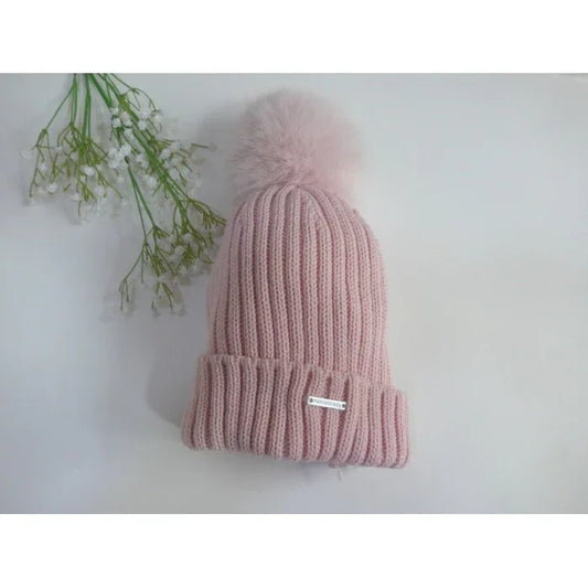 Gorro de lana color rosa empolvado - PARDALETS