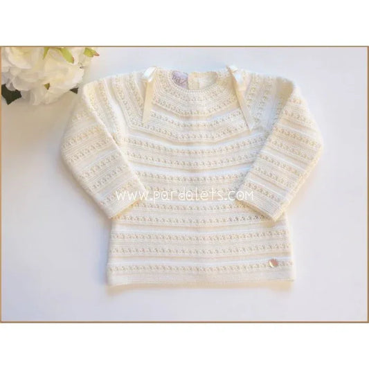 Jersey lana beig con 2 lazos raso - PARDALETS