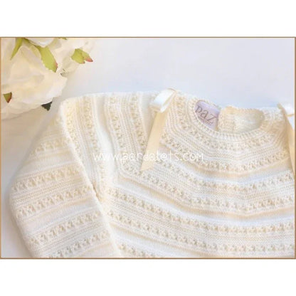 Jersey lana beig con 2 lazos raso - PARDALETS