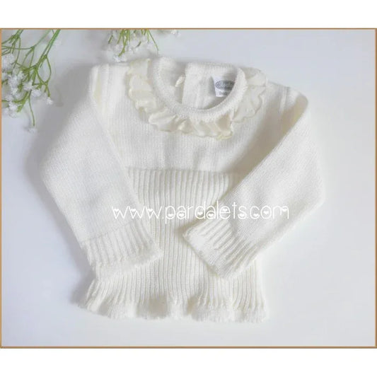 Jersey lana beig con cuello batista - PARDALETS