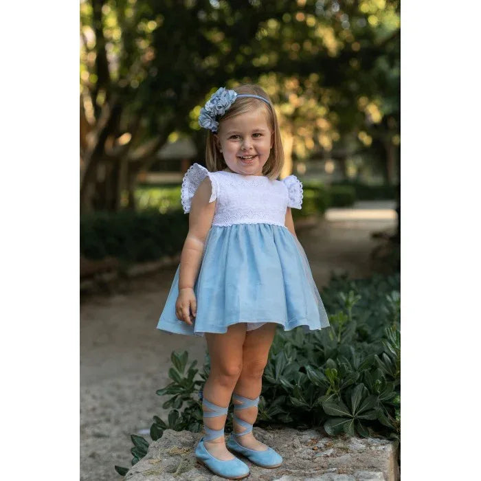 Jesusito blanco y tul celeste - PARDALETS