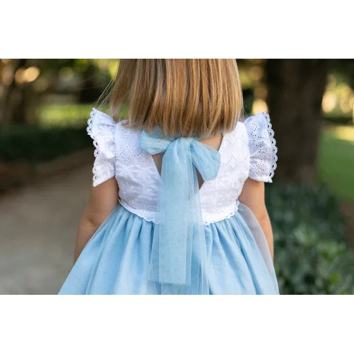 Jesusito blanco y tul celeste - PARDALETS