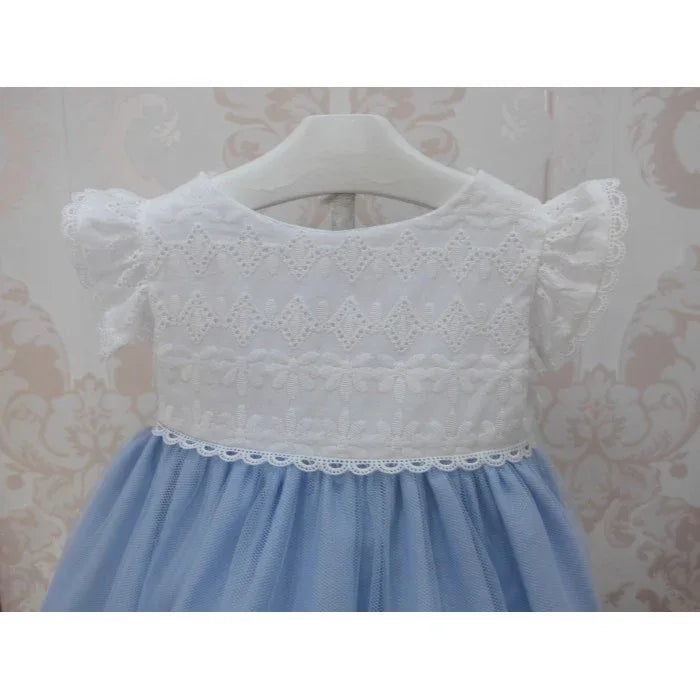 Jesusito blanco y tul celeste - PARDALETS