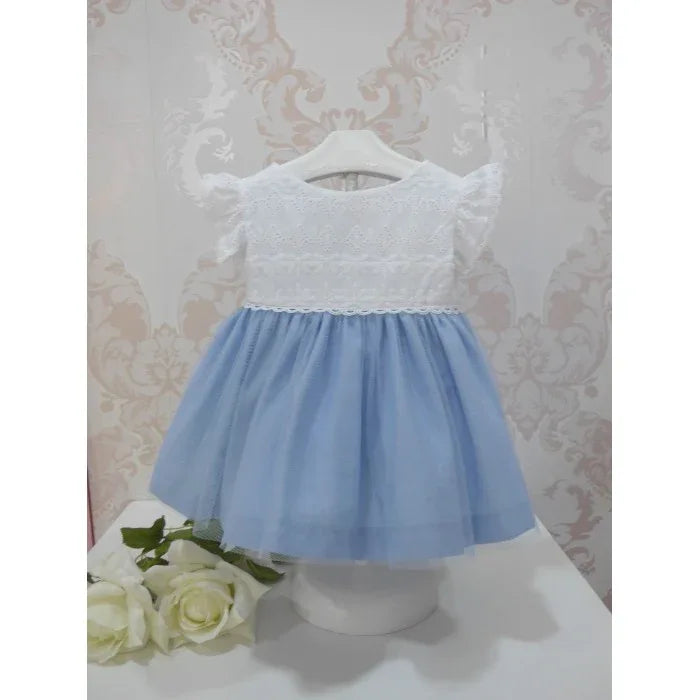 Jesusito blanco y tul celeste - PARDALETS