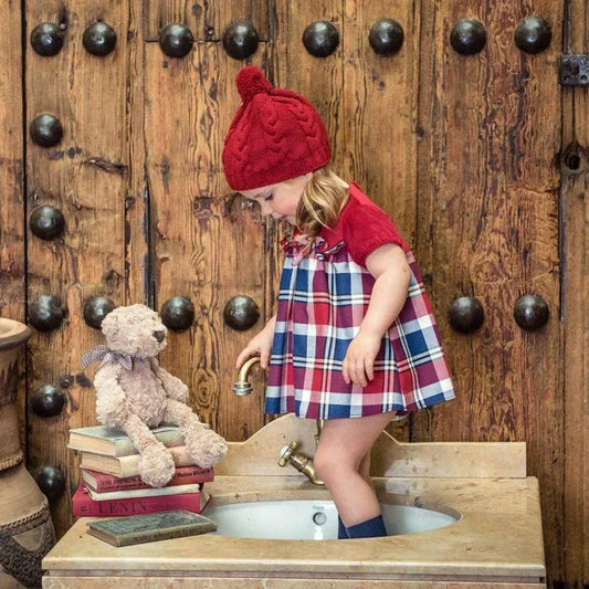 Jesusito manga larga cuadros rojos "Arte" - PARDALETS