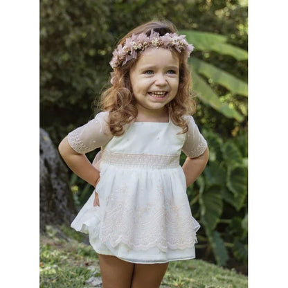 Jesusito tul bordado salmón DEVA - PARDALETS