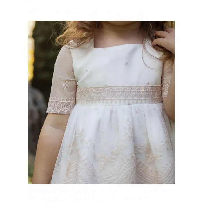 Jesusito tul bordado salmón DEVA - PARDALETS