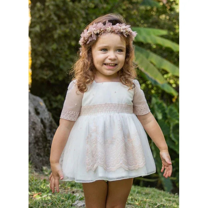 Jesusito tul bordado salmón DEVA - PARDALETS