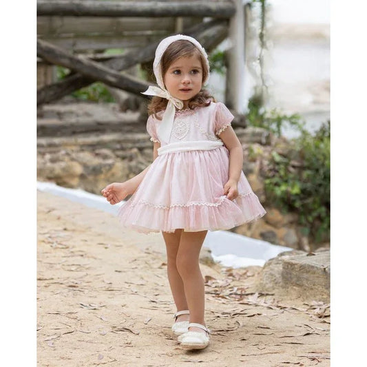 JESUSITO TUL DE PLUMETI ROSA CON CAPOTA - PARDALETS