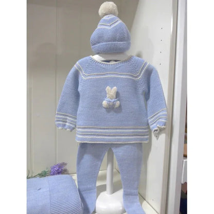Jubon y polaina azul con gorrito - PARDALETS
