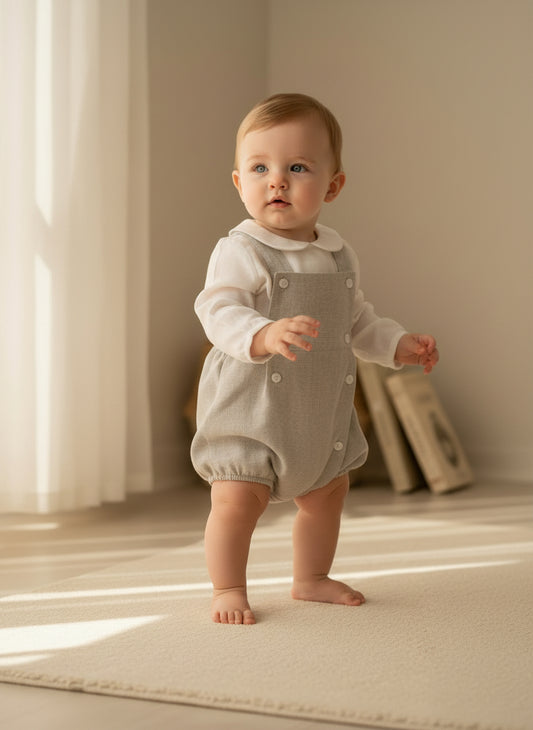 Peto arena con camisa lino manga larga