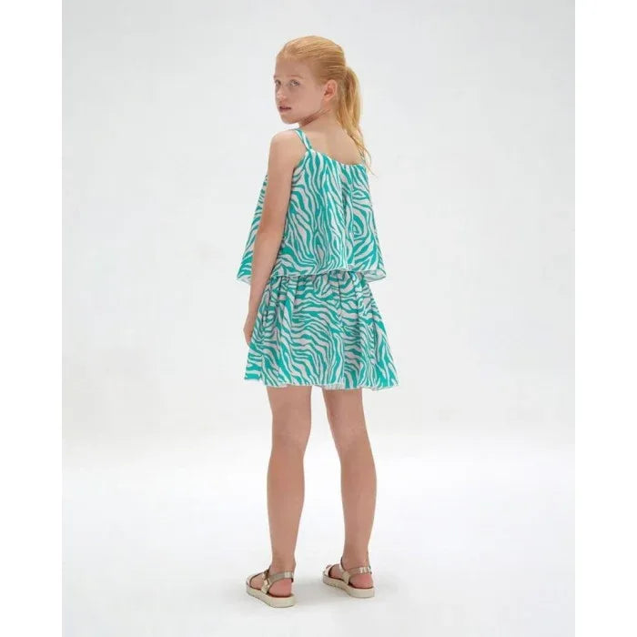 Mono corto estampado cebra rosa y verde - PARDALETS