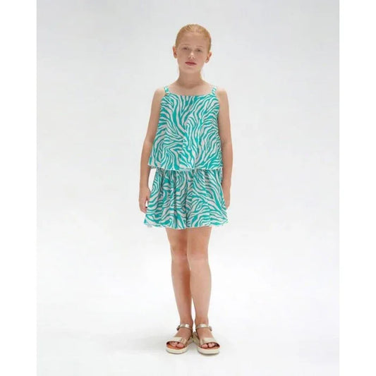 Mono corto estampado cebra rosa y verde - PARDALETS